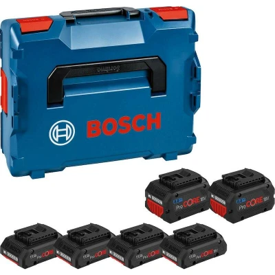Afbeelding van Bosch Professional 18 V Accuset Gereedschapsaccu BITURBO 4x ProCORE18V 4.0 Ah + 2x 8.0 in L BOXX