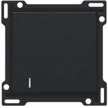 Afbeelding van Niko Pure Black Steel, Afwerkingsset met lens voor enkelvoudige schakelaar of drukknop