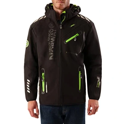 Afbeelding van Geographical Norway Rainmen Smu Softshell jas voor heren, zwart/groen