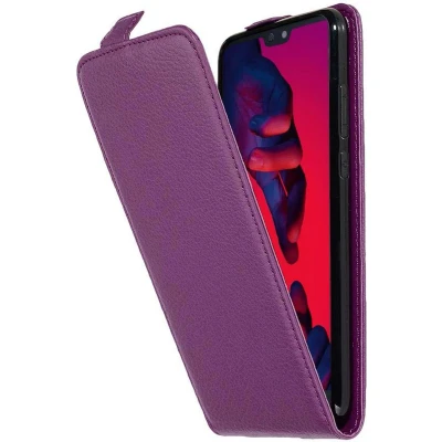 Afbeelding van Cadorabo Hoesje geschikt voor Huawei P20 PRO / PLUS in BORDEAUX PAARS Beschermhoes flip design Case Cover van getextureerd imitatieleer