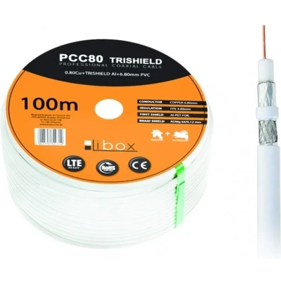 Afbeelding van Kabel Coaxiale Antenne TV Libox PCC80 Wit 100 m