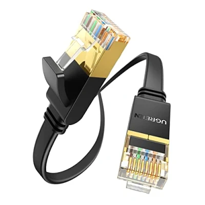 Image de Ugreen NW106 Câble réseau RJ 45 (M) pour 1 m STP CAT 7 moulé, sans crochet, bloqué, plat