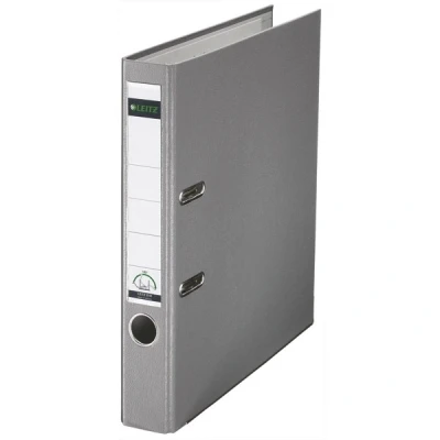 Image de Esselte leitz 10155085 classeur à levier en plastique 180 pour a4 avec dos étroit et encoches (gris)