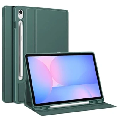 Afbeelding van Fintie Samsung Galaxy Tab S9 FE 10,9 inch/S9 11 inch 2023 tablethoes, zachte TPU tablethoes met S penhouder en automatische slaap/wake, nachtgroen