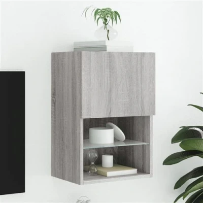 Afbeelding van Tv meubel met LED verlichting 40,5x30x60 cm grijs sonoma eiken