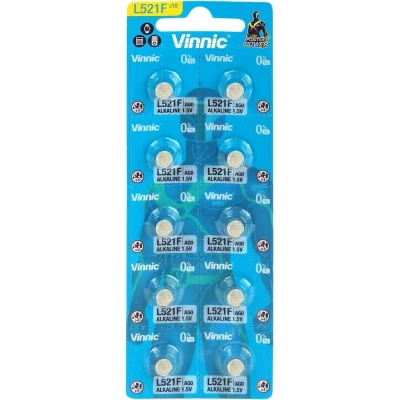 Afbeelding van 10 AG1 alkaline wegwerpbatterijen, type G1, AG1, L621, LR60, 6,8x6,8x2,15mm