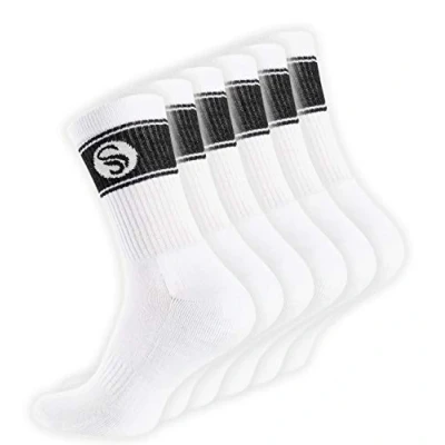 Afbeelding van STARK SOUL Retro sportsokken herensokken, 6 paar wit