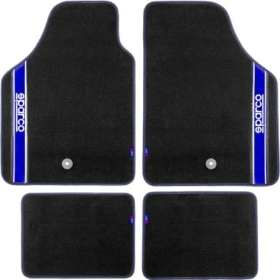 Image de Jeu de tapis noirs/bleus sparco