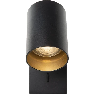 Afbeelding van Atmooz Wandspot Nuo Zwart Opbouwspot Industrieele Wandlamp Woonkamer / Slaapkamer Hoogte 12cm Metaal