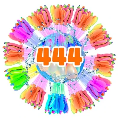 Afbeelding van 444 stuks waterballonnen, zelfsluitende waterbommen, veelkleurige waterbommen met kraanaansluiting, snelvullend, herbruikbaar, kleurrijke waterballonnen voor stranden, zwembadfeest, strandfeest