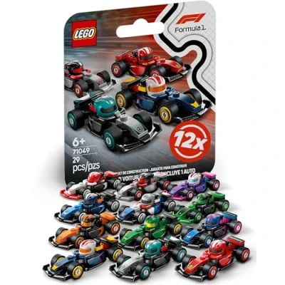 Afbeelding van Lego F1 serie racewagen met 12 Formule 1 auto&#039;s: complete set uit de Minifiguren 71049