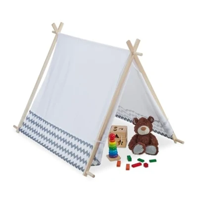 Afbeelding van Relaxdays Tipi speeltent kind kindertent wigwam tent kinderkamer indianentent