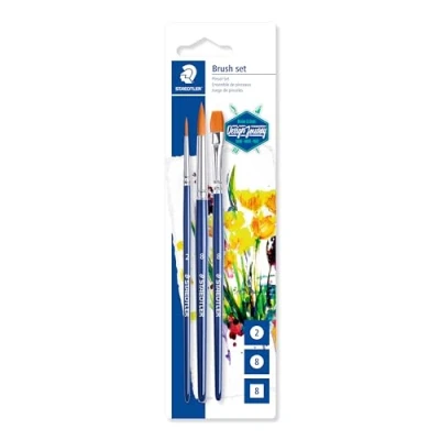Afbeelding van Penselen Staedtler 989 SBK3 3 Blauw Wit Onderdelen (3 Stuks)