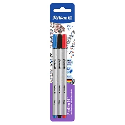 Afbeelding van Pelikan 940627 Fineliner 96, 3 stuks, rood/blauw/zwart