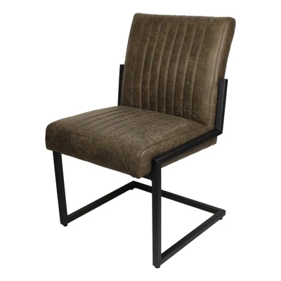 Afbeelding van HSM eetkamerstoel Texas Leder legergroen Groen Collection