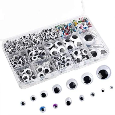 Afbeelding van FEPITO 1150 stuks, zelfklevend, zelfbestuivende ogen, voor knutselprojecten, 5 mm tot 25 mm, verschillende maten