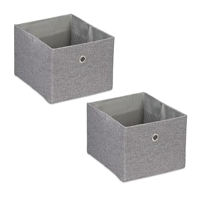 Afbeelding van Relaxdays Opbergdozen, stof, 16 x 20,5 25 cm, grijs, 2 stuks