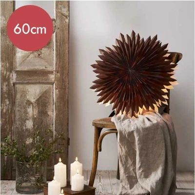 Afbeelding van Bruine papieren kerstster Ice 50 cm