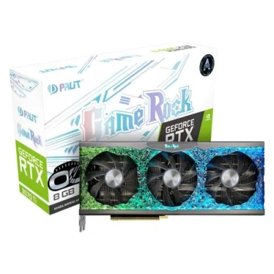 Image de Carte Graphique Palit GeForce RTX 3070 Ti GameRock 8Go GDDR6X 1770MHz DisplayPort Noir
