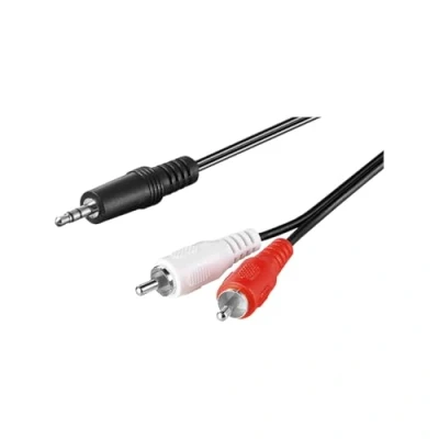 Afbeelding van Goobay 51648 audio adapter kabel, 3,5 mm jack naar cinch mannelijk stereo, CU, zwart, 1 m kabellengte