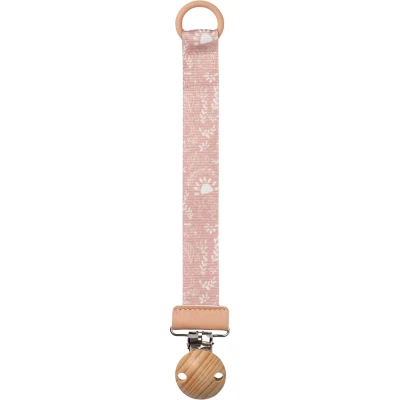 Afbeelding van Elodie Fopspeenketting Hout Speenkoord Speenclip Fopspeenhouder Monkey Sunrise Pink