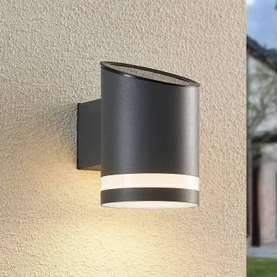 Afbeelding van Lindby Bentlas buitenwandlamp op zonne energie, antraciet