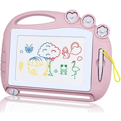 Afbeelding van AiTuiTui Magnetisch tekenbord in reisformaat, uitwisbare doodle/schets/schrijfbord, reisspellen voor kinderen de auto, vroege educatie, leren, speelgoed het ontwikkelen van vaardigheden, meisjes 2 3 4 5 jaar oud