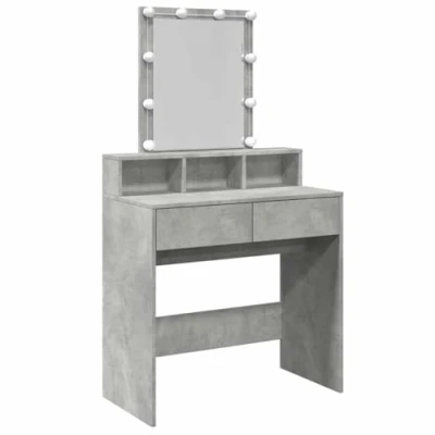 Afbeelding van vidaXL Kaptafel met LED 80x41x144,5 cm betongrijs