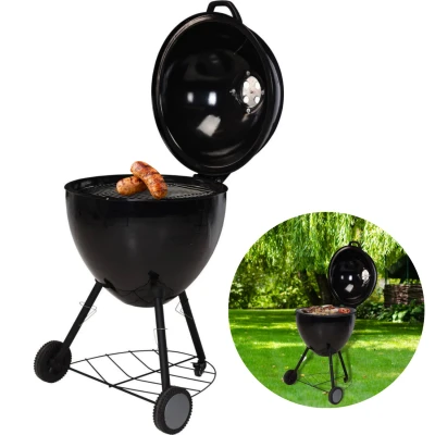 Afbeelding van Cheqo® Luxe XXL Houtskool BBQ Ø 56.5cm Grill Oppervlak 49cm RVS Ventilatierooster 97cm Hoogte 14.6kg Gewicht Verrijdbaar Barbecue