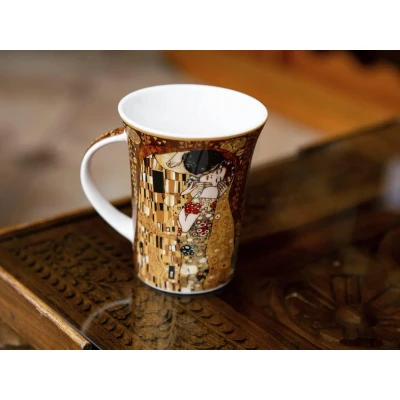 Afbeelding van Gustav Klimt porseleinen mok met motief De Kus, 350 ml