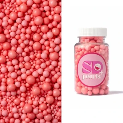 Afbeelding van SD Pearls Perles de sucre comestibles pour gâteaux, muffins et cupcakes (rose, 3,4, 5, 7, 10 mm, 100 g)
