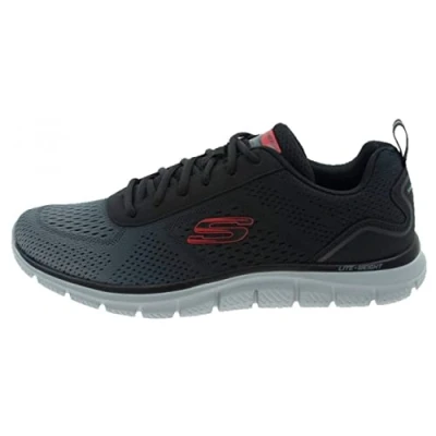 Afbeelding van Skechers Sport Track Sneakers laag, Heren, Maat: 45.5, Black/charcoal Polyester