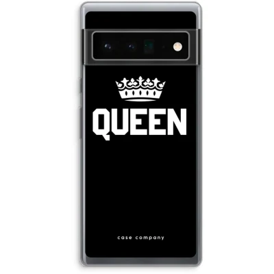 Afbeelding van Case Company® hoesje geschikt voor Google Pixel 6 Pro Queen zwart Soft Cover Telefoonhoesje Bescherming aan alle Kanten en Schermrand