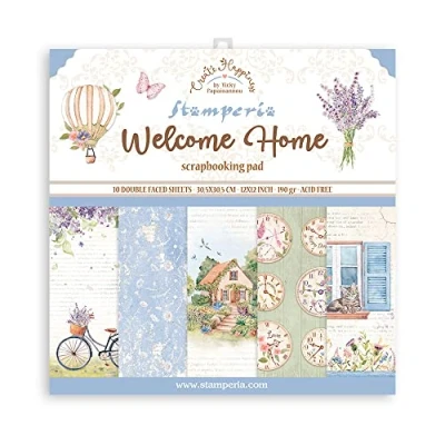 Afbeelding van Stamperia Create Happiness Welcome Home 12x12 Inch Paper Pack (SBBL129)