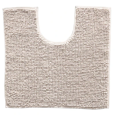 Afbeelding van Indiana Fluffy Soft Effen Badmat met Uitsparing Touch Beige 50x50 cm Rechthoek Polyester Tapijtenloods