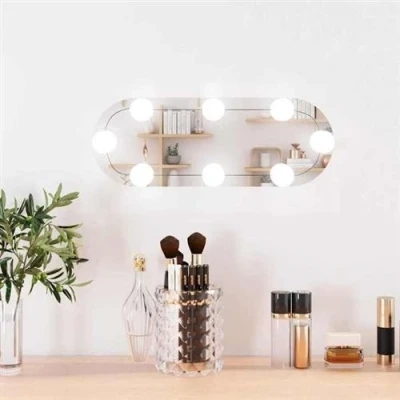 Afbeelding van Wandspiegel met LED&#039;s ovaal 15x40 cm glas
