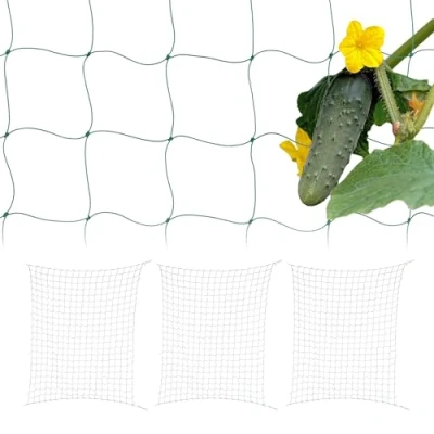 Afbeelding van Relaxdays klimnet voor planten set van 4 200 x 250 cm plantengaas brede mazen PE