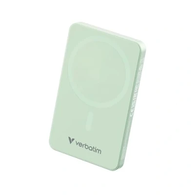 Image de Verbatim Charge &#039;n&#039; Go Essentials Banque d&#039;alimentation sans fil magnétique 5000 mAh 20 Watt 3 A PD 3.0, QC Apple 2.4A, USB BC 1.2, Fast (24 pin C) vert