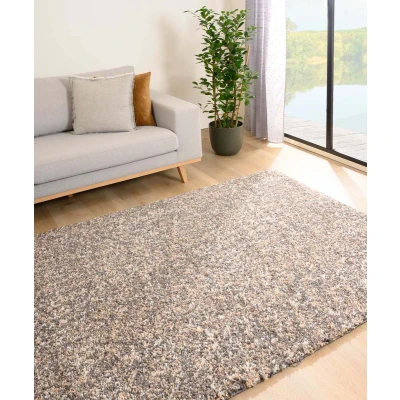 Afbeelding van Hoogpolig Vloerkleed Gemêleerd Blend Beige/grijs 280x370 Cm
