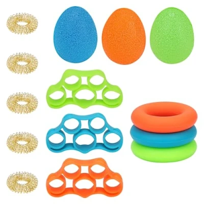 Afbeelding van Hand Trainer 14pcs blue, green, orange Silicone 3 resistance levels