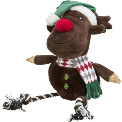 Afbeelding van Trixie Xmas Rendier Met Flostouw Benen Pluche / Katoen