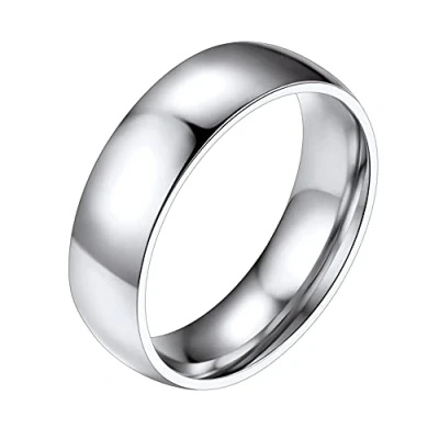 Afbeelding van PROSTEEL Eenvoudige ring van roestvrij staal/verguld, voor dames en heren, 2 mm/4 mm/6 mm/8 mm, maat 47/49/52/54/57/59/62/64/67, Metaal, Geen edelsteen