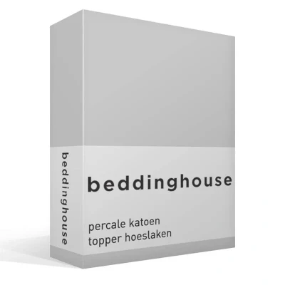 Afbeelding van Beddinghouse Percale katoen Topper Hoeslaken 90x220 Licht grijs