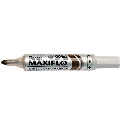 Afbeelding van Pentel Maxiflo Green Label Whiteboard marker met brede conische punt, bruin
