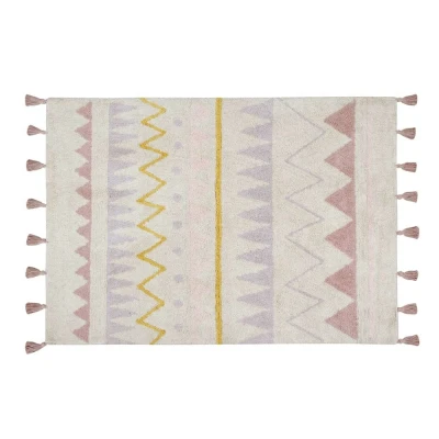 Afbeelding van Lorena Canals Wasbaar katoen vloerkleed Azteca Natural Vintage Nude L 140x200cm