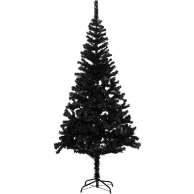 Afbeelding van vidaXL Kunstkerstboom met standaard 210 cm PVC zwart