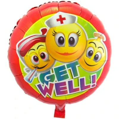 Afbeelding van Folie Ballon Get Well Smileys 45cm