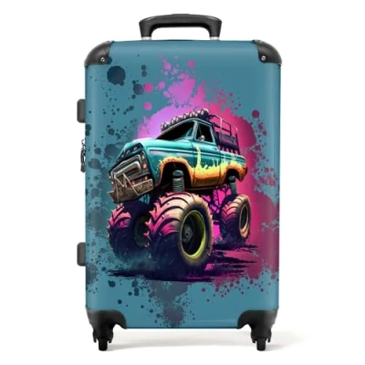 Afbeelding van NoBoringSuitcases.com® Kindertrolley monstertruck jongens Reiskoffer kinderen 20 kg bagage