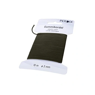 Afbeelding van perdix Rubberen koord 3 mm 10 m olijfgroen voor tent, rugzak, tuin, sieraden, koord, hoed, elastiek