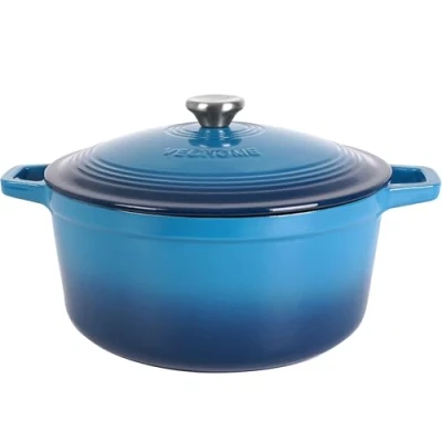 Afbeelding van Braadpan en Stoofpot 6L 28cm Blauwe Geëmailleerde Gietijzeren Compatibel met Alle Kookoppervlakken, Inclusief Inductie